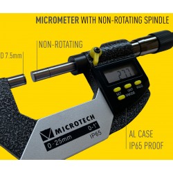 Non-rotating spindle digital micrometer