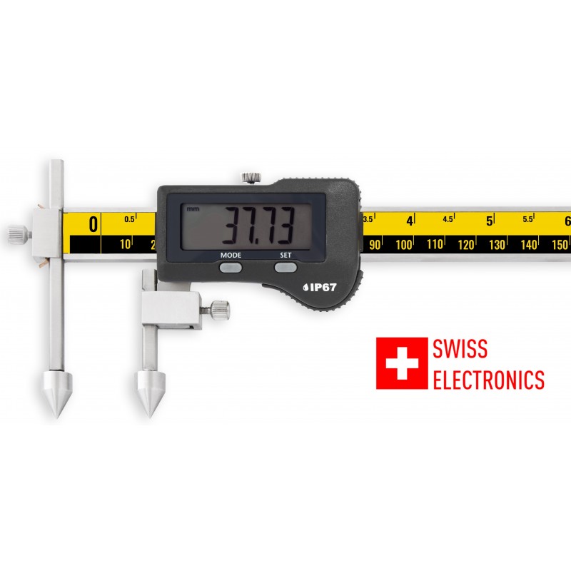 Offset centerline digital caliper IP67