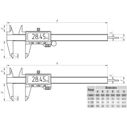 Big screen digital caliper IP54