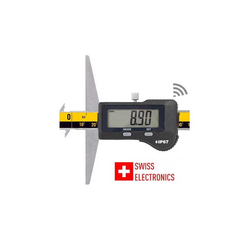 Wireless digital depth caliper double hook IP67