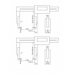 Long jaw digital caliper for external measurings